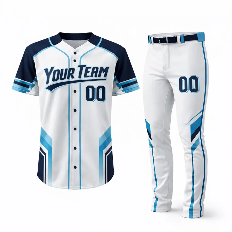 Custom Teamwear Printed Jersey Mesh Twill Button Shirt Set Anti-Bacterial Winter 100% Polyester — Zefal Industries product photograph 2 of 2