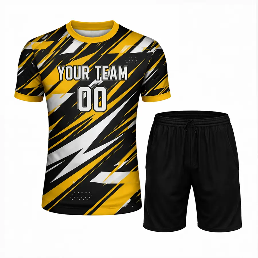 Sports Custom Digital Print Breathable Anti-Bacterial 100% Polyester Winter Shirt & Shorts — Zefal Industries product photograph 2 of 2