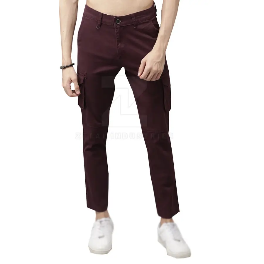 Custom Made Men's Casual Dark Wash Mid Lightweight Straight Cargo Pants Customized Logo Breathable Eco-Friendly Quick Dry 100% — real Zefal Industries product photograph