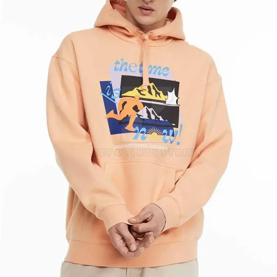 High Quality DTG/DTF Printed 100% Cotton Fleece Solid Winter Hoodies for Men with Custom OEM Service — Zefal Industries product photograph 2 of 2