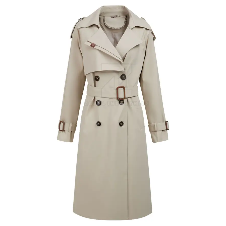 2025 Hot Selling Women's Winter Long Casual Trench Coat 100% Cotton Breathable Eco-Friendly High Quality Customizable Polyester — real Zefal Industries product photograph