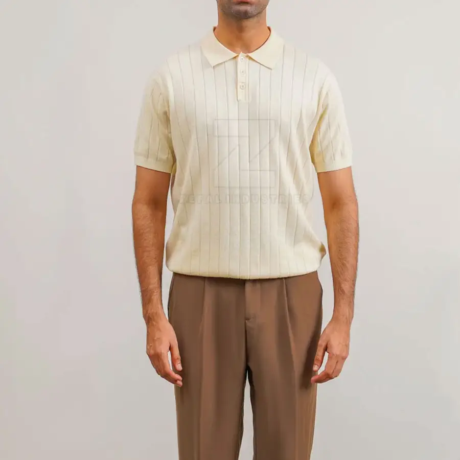 Unique Design Men Casual Knitted Shirts New Arrival Solid Eco-Friendly Quick Dry High Quality 100% Cotton Short — Zefal Industries product photograph 2 of 2