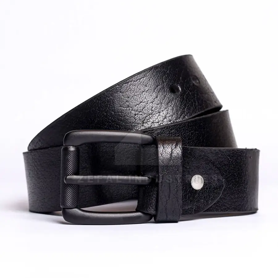 Customizable High Quality Casual Men's Cow Hide Leather Dress Pant Belts Steel Buckle Eco-Friendly Adjustable One-piece Molding — real Zefal Industries product photograph