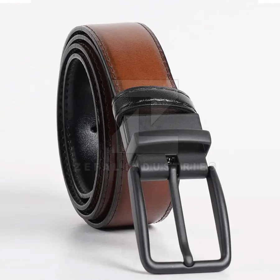 Hot Sale High Quality Eco-Friendly Lightweight Men's Casual Cow Hide Leather Belts 2025 New Arrival Adjustable Steel Pin Buckle — real Zefal Industries product photograph