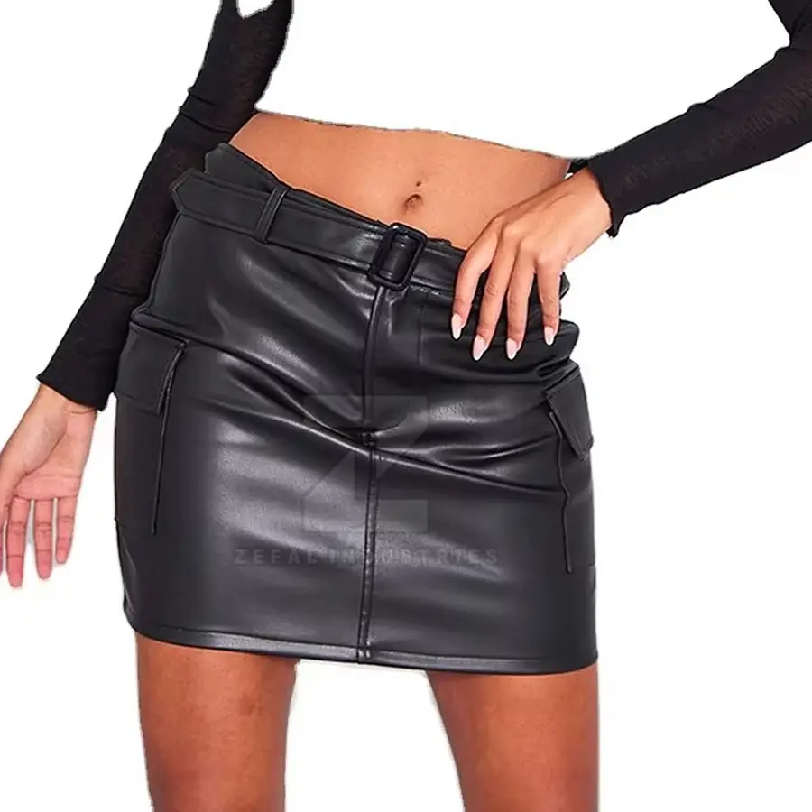 Lightweight Soft Fabric Women Leather Skirt Custom Waist Custom Color Custom Logo Custom Design Breathable Eco-Friendly High — Zefal Industries product photograph 2 of 2