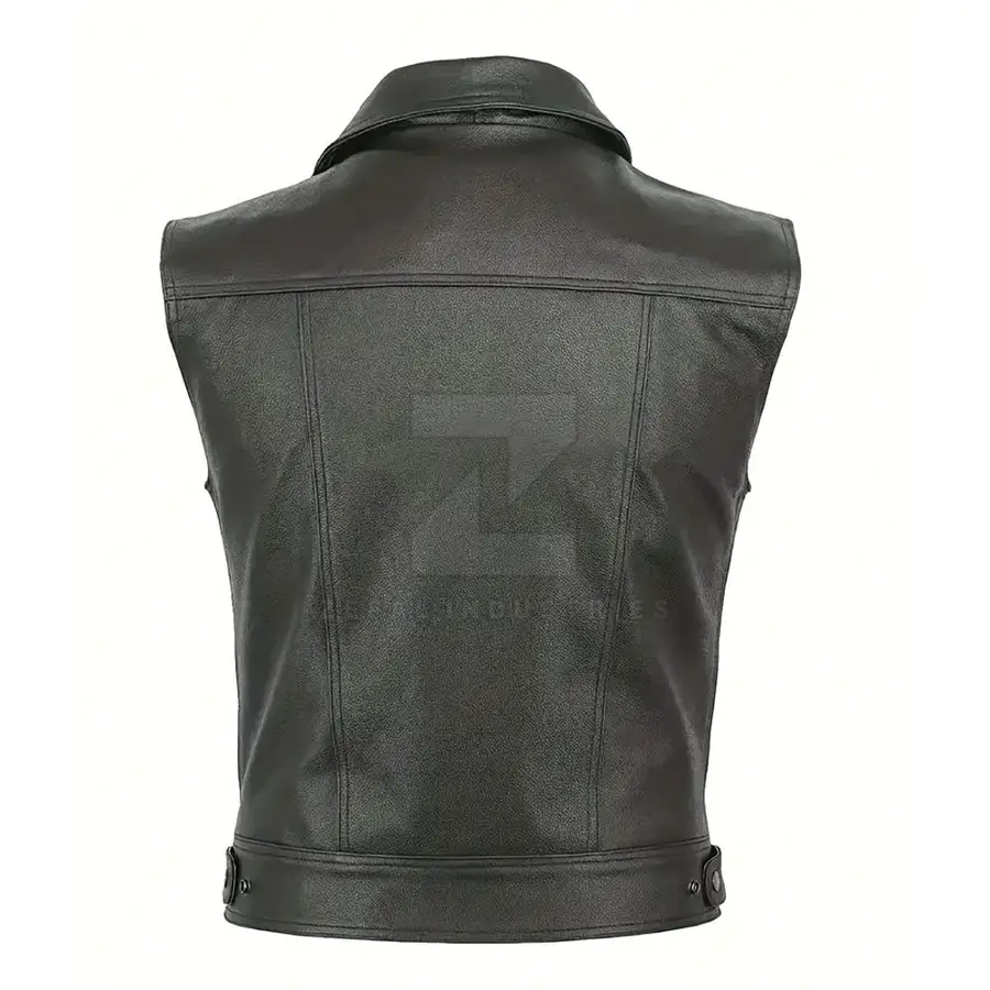 Sleeveless Breathable Casual Winter Men Leather Vest Outerwear Custom Color High Quality Lightweight V-neck for Sale — Zefal Industries product photograph 2 of 2