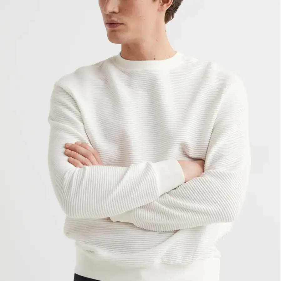 Unisex Winter Sweatshirt Crew Neck 2021 Hot Design ODM Custom Made Bamboo Fiber Embroidered Beaded Heart Pattern Long Sleeve — Zefal Industries product photograph 1 of 2