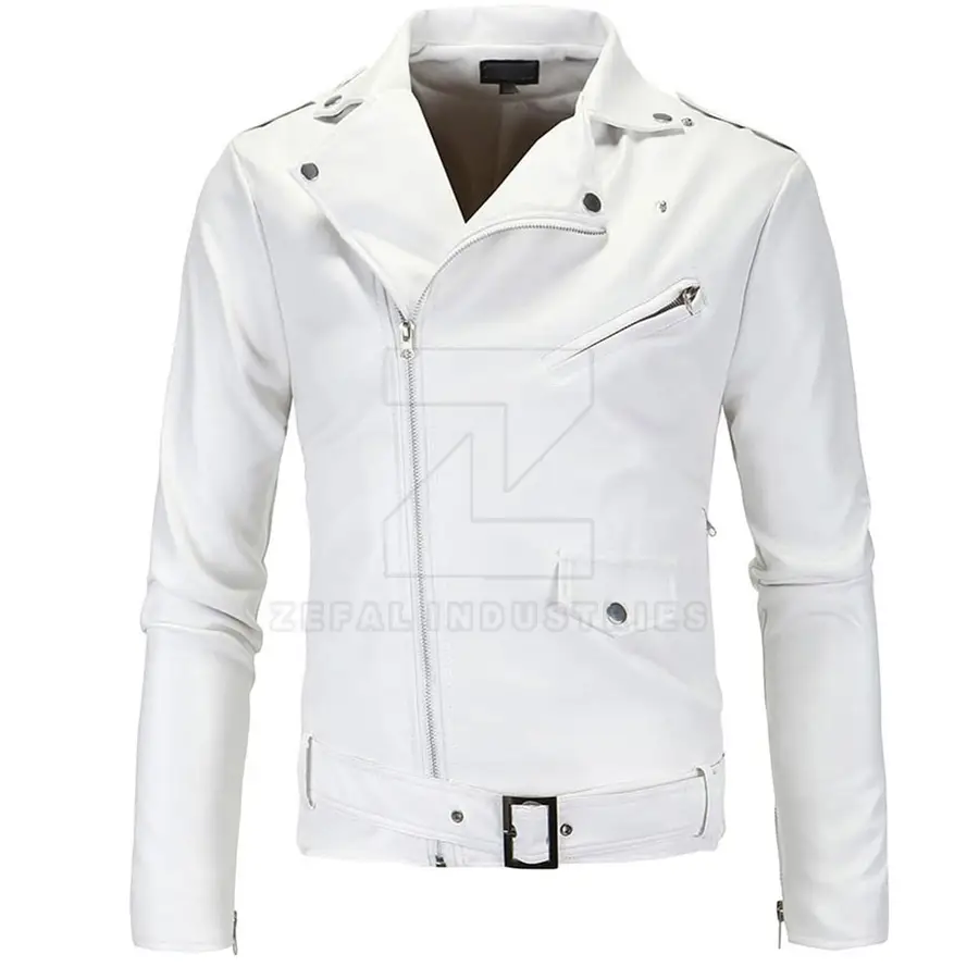 New Design Fashionable High Quality PU Fabric Men Leather Jacket Stand Collar Front Logo Eco-Friendly Waterproof Winter — Zefal Industries product photograph 1 of 2