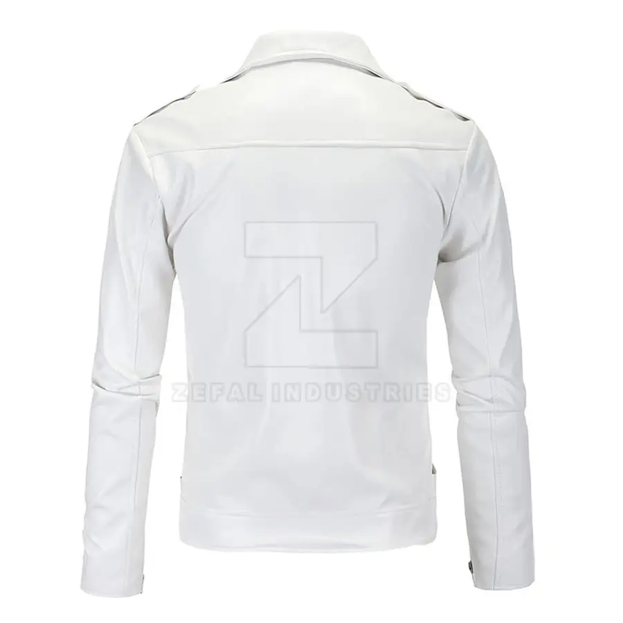 New Design Fashionable High Quality PU Fabric Men Leather Jacket Stand Collar Front Logo Eco-Friendly Waterproof Winter — Zefal Industries product photograph 2 of 2