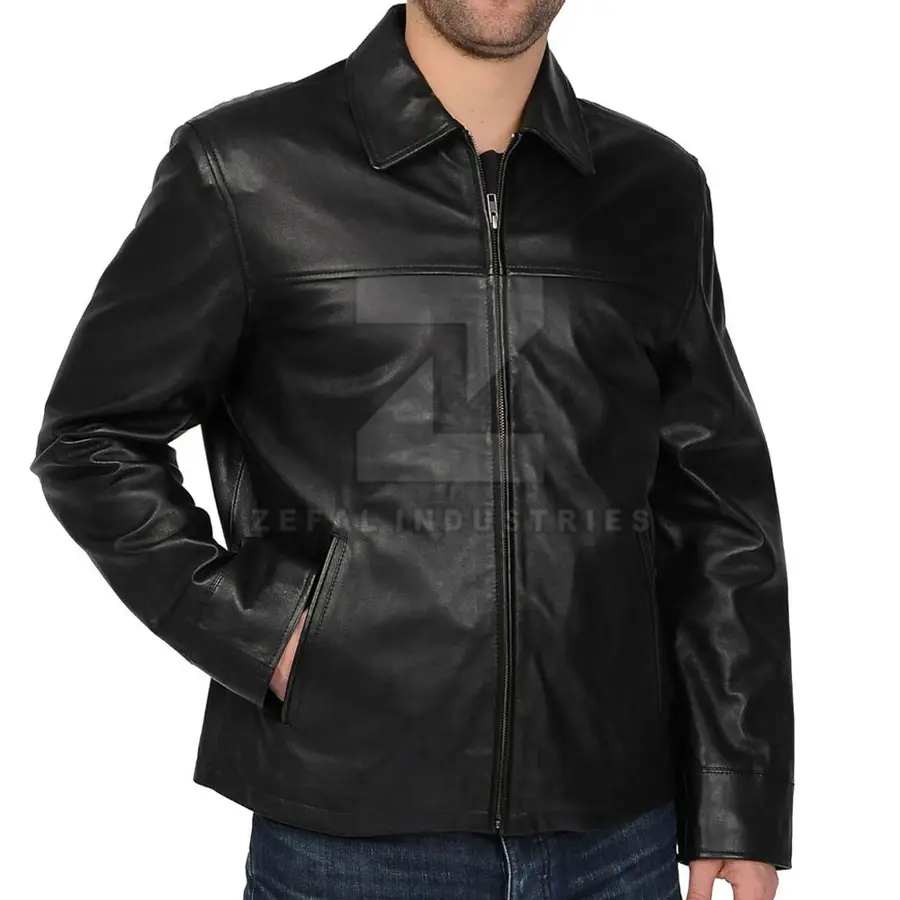 Fashionable Men Winter Jacket PU Leather High Quality Stand Collar Front Logo Waterproof — Zefal Industries product photograph 1 of 2