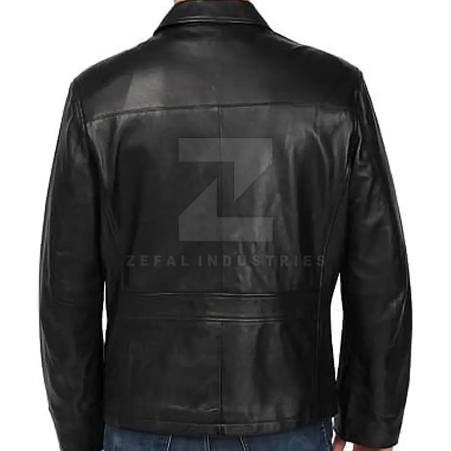 Fashionable Men Winter Jacket PU Leather High Quality Stand Collar Front Logo Waterproof — Zefal Industries product photograph 2 of 2