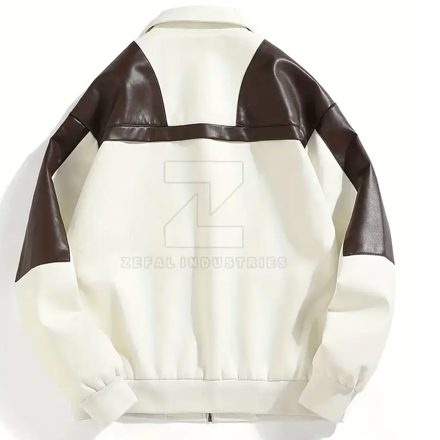 Hot Sale Reasonable Custom Design Leather Jacket Solid Color Men Streetwear Winter Stand Front Waterproof Eco-Friendly — Zefal Industries product photograph 2 of 2