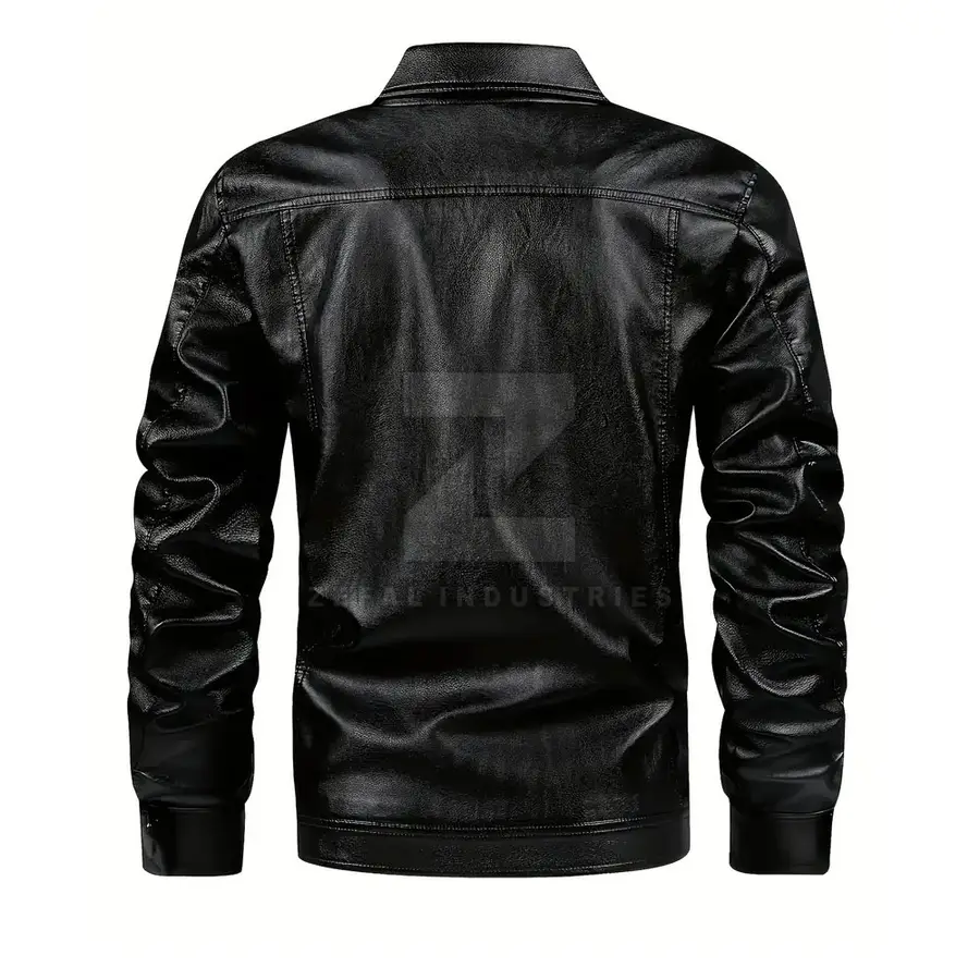Online Best Sale Men's Leather Winter Jacket Plus Size Breathable Windproof Waterproof Eco-Friendly Stand Front High — Zefal Industries product photograph 2 of 2