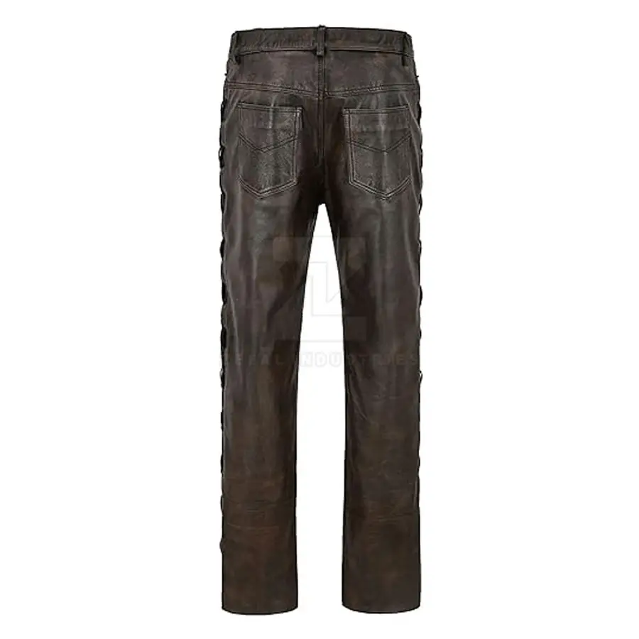 Latest Design OEM Service Customized Logo Dark Mid Lightweight Casual Breathable Comfortable Premium Quality Men Leather Pants — Zefal Industries product photograph 2 of 2