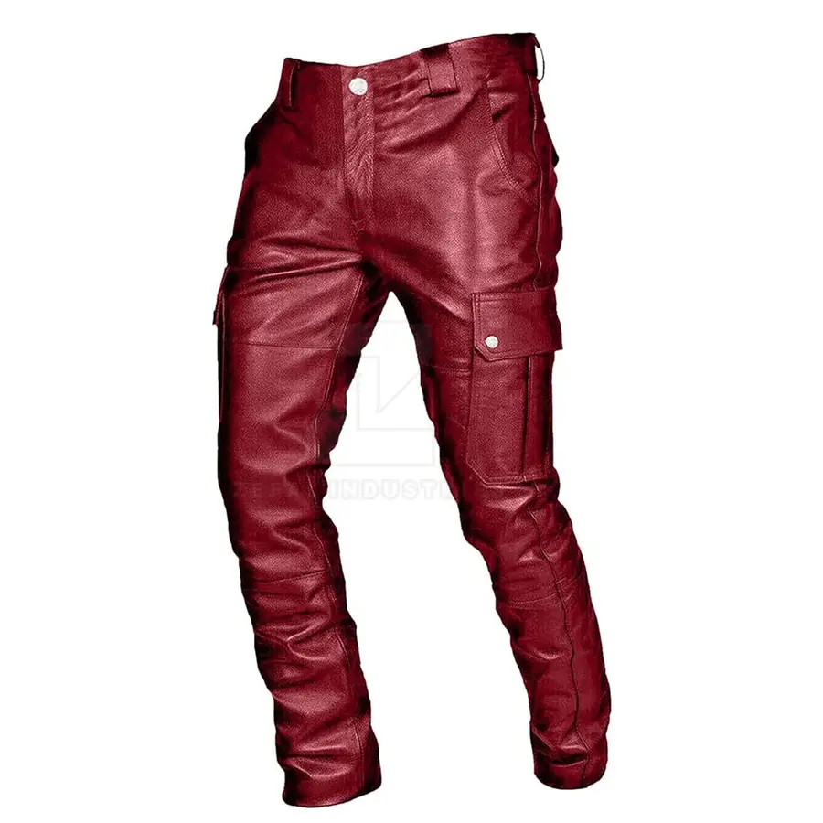 Made Pakistan Genuine Leather Casual Men's Dark Wash Mid Waist High Quality Breathable Lightweight Winter Pant — Zefal Industries product photograph 1 of 2