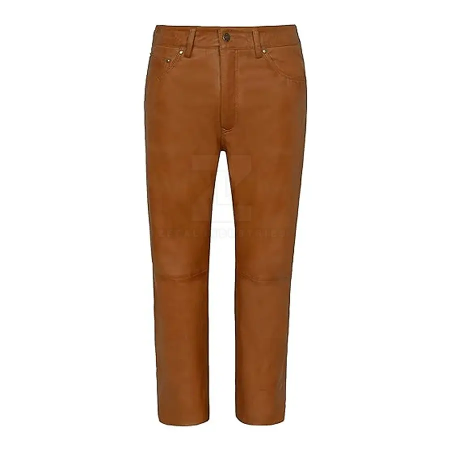 Wholesale Lightweight Casual Men Leather Pants Dark Mid Custom Logo Custom Made Latest Design — Zefal Industries product photograph 1 of 2