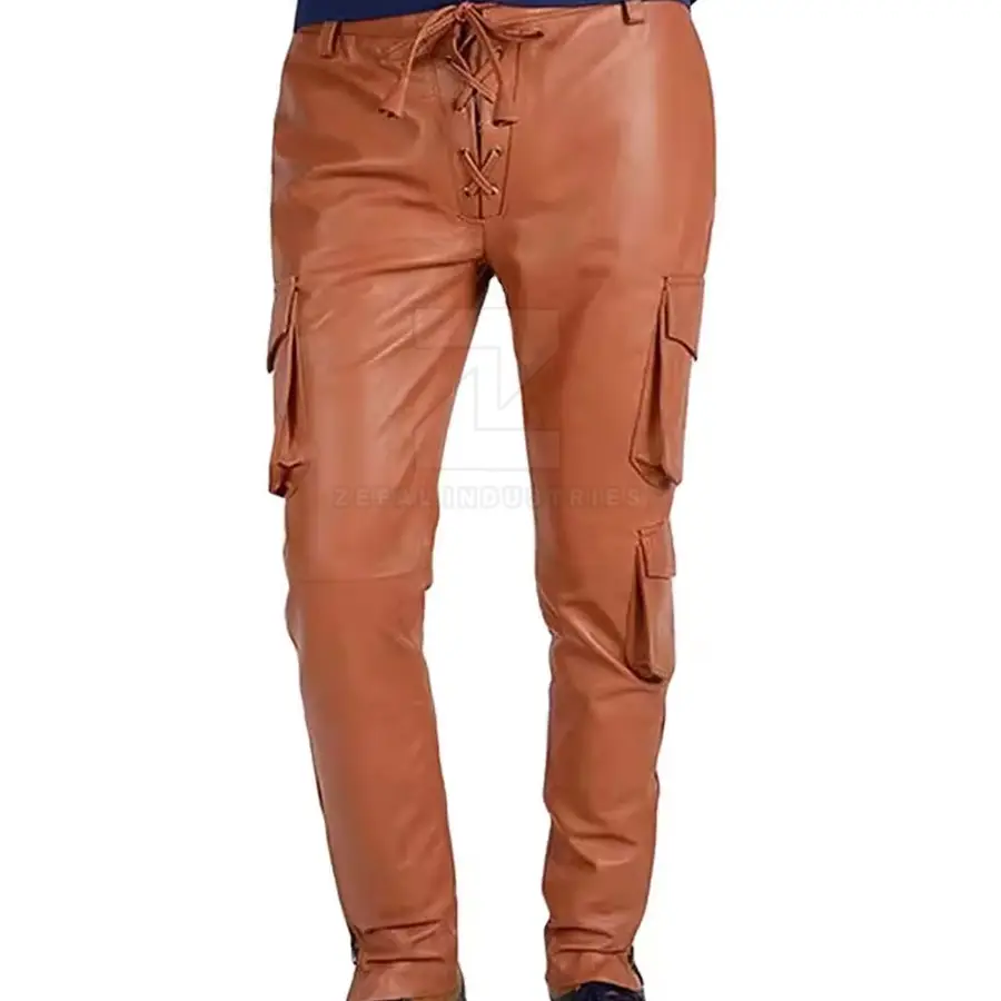 Latest Design Customized Logo Lightweight Casual Men Leather Pants OEM Service Comfortable Breathable High Quality — Zefal Industries product photograph 1 of 2