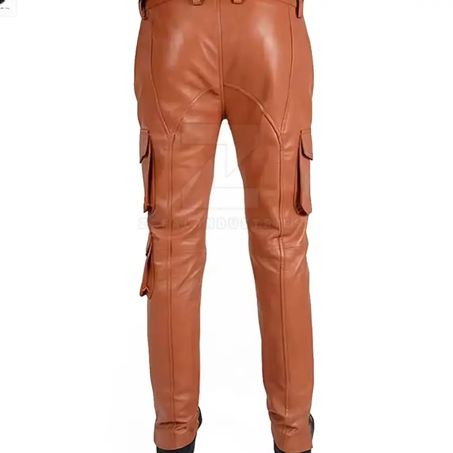 Latest Design Customized Logo Lightweight Casual Men Leather Pants OEM Service Comfortable Breathable High Quality — Zefal Industries product photograph 2 of 2