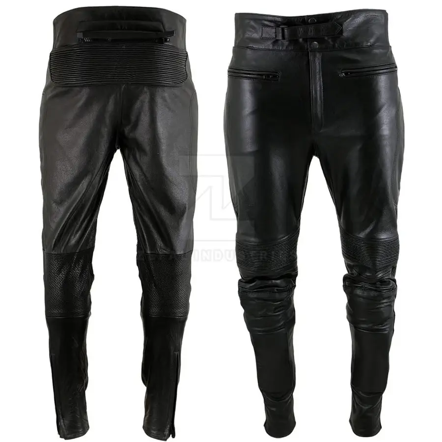 High Quality Customized Logo Lightweight Dark Men Leather Pants Breathable Casual — Zefal Industries product photograph 2 of 2