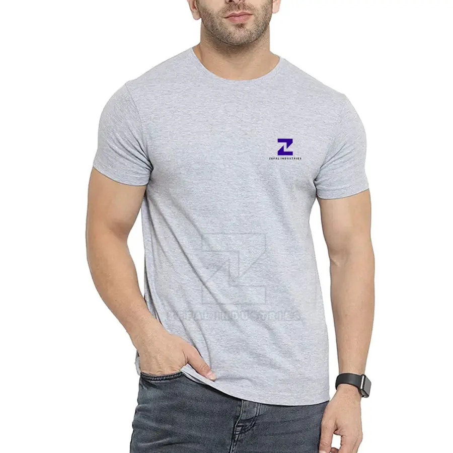 High Quality 100% Cotton Men Solid Regular Fit T-Shirt Short Sleeves OEM Service Custom Logo Eco-Friendly Breathable Summer — Zefal Industries product photograph 1 of 2
