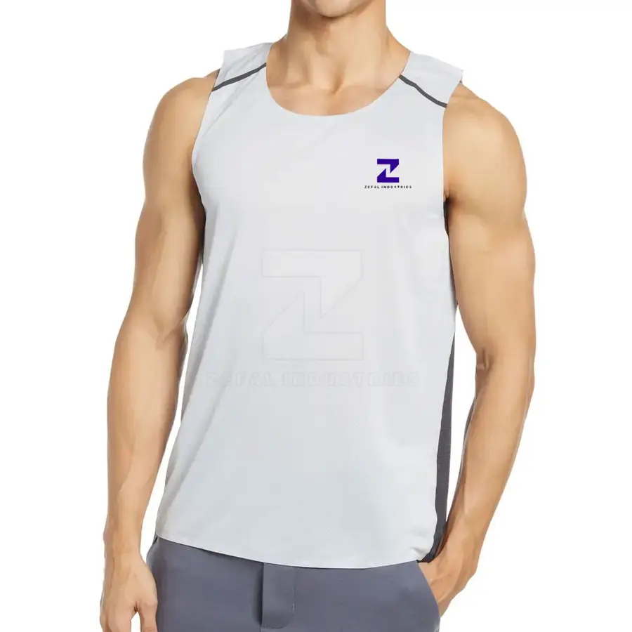 Custom Made Casual Knitted Workout Tank Top for Men-Breathable 100% Cotton Gym Clothing — real Zefal Industries product photograph
