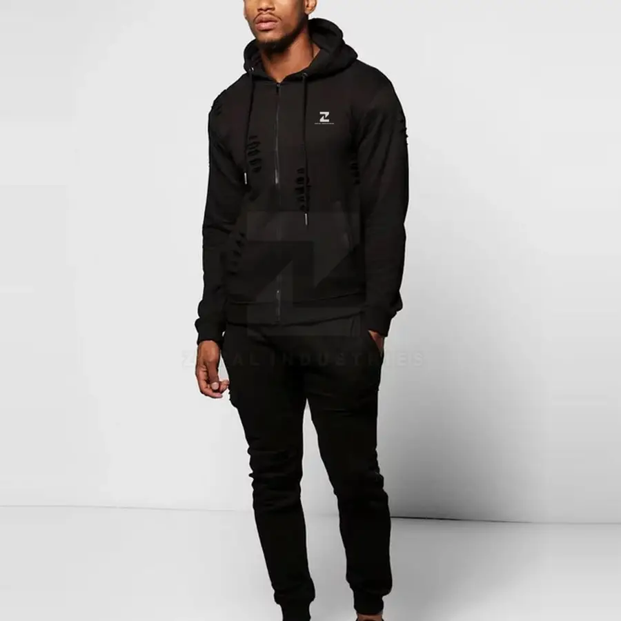 Stock Private Label Adult Men Winter Plus Size Hooded Tracksuits 100% Cotton Eco-Friendly Unique Design Hot Sale Customized — Zefal Industries product photograph 2 of 2