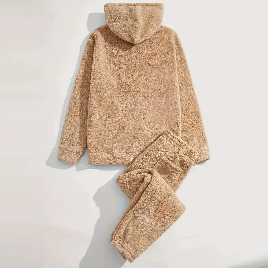 Unique Style Custom Made Men Winter Hooded Plus Size 100% Cotton Tracksuits Solid Color Apparel — Zefal Industries product photograph 2 of 2
