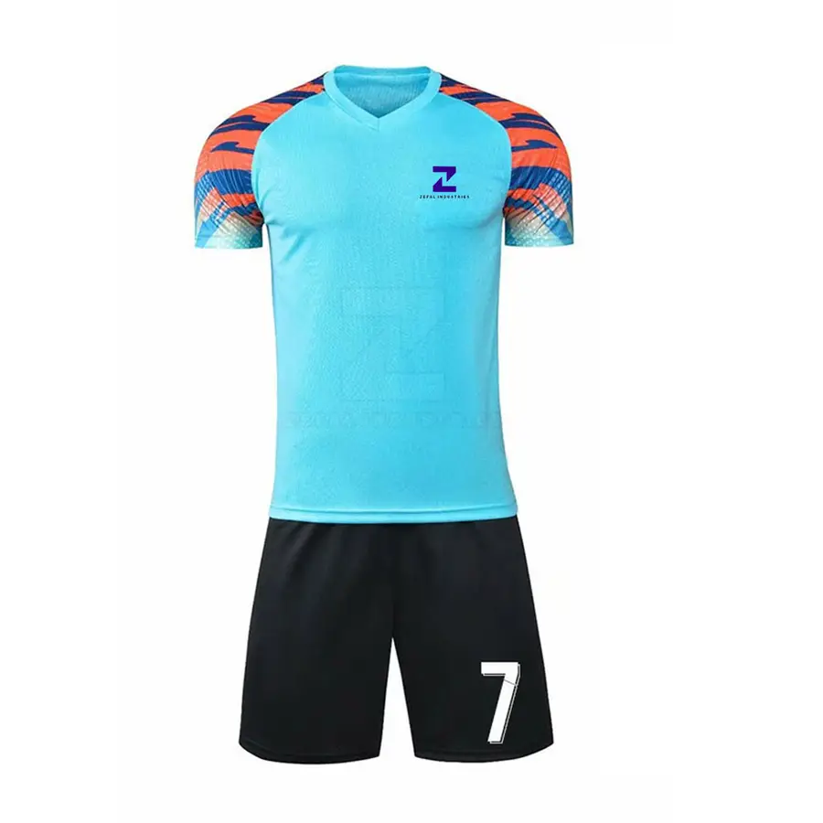 New Design Customized Logo Men's Soccer Uniform 2025 Best Selling 100% Polyester Breathable Quick Dry Lightweight Short Sleeve — Zefal Industries product photograph 1 of 2