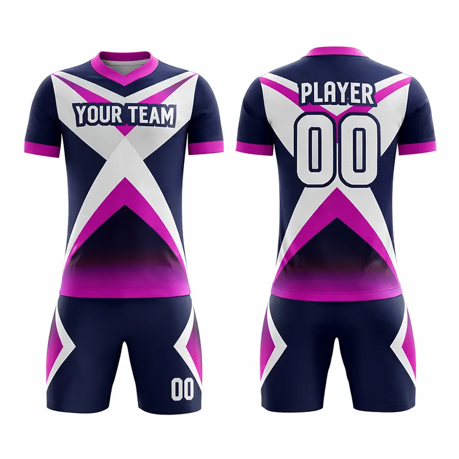 Custom Football Sportswear Team Jersey Sets Men's Practice Shirts Digital Print Anti-Bacterial 100% Polyester Custom Team Brand — real Zefal Industries product photograph