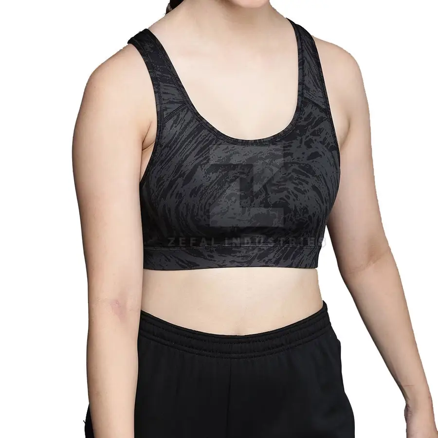 Fashionable Breathable Front Logo Women Sports Bra High Support U-NECK Spandex/Nylon Gym Fitness Workout Online Sale — Zefal Industries product photograph 1 of 2