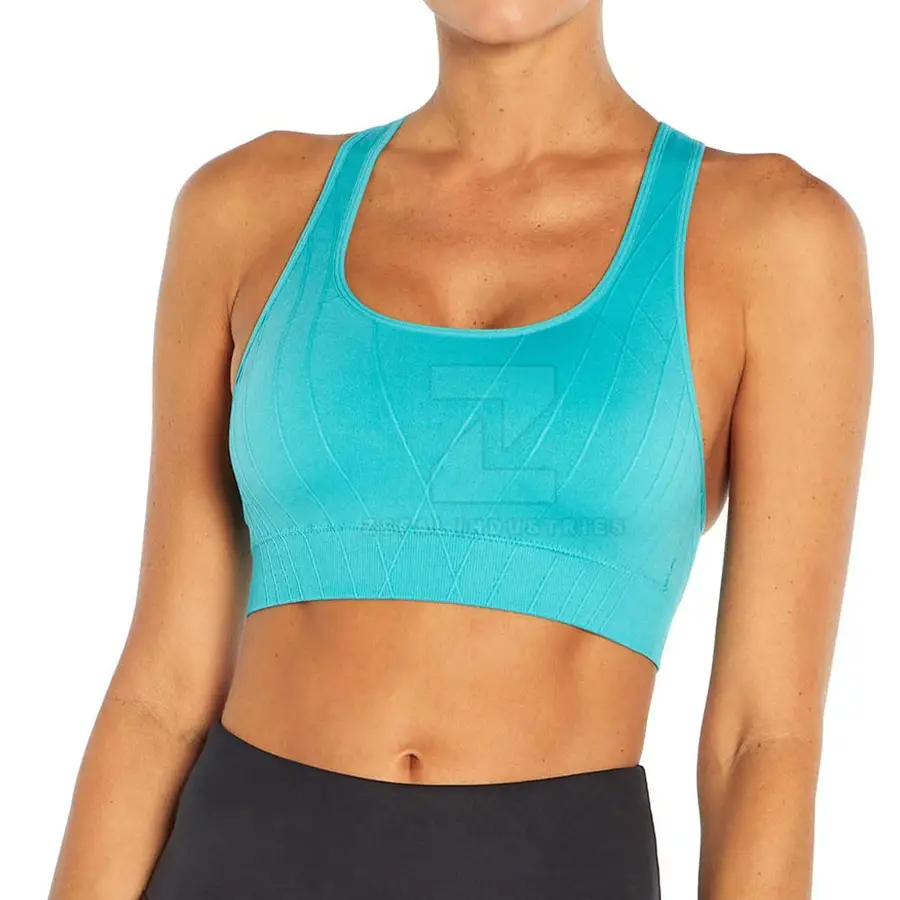 Breathable Quick Dry High Support Eco-Friendly Spandex/Nylon Women's Fitness Sports Bra Removable Pads Adjustable Straps — real Zefal Industries product photograph