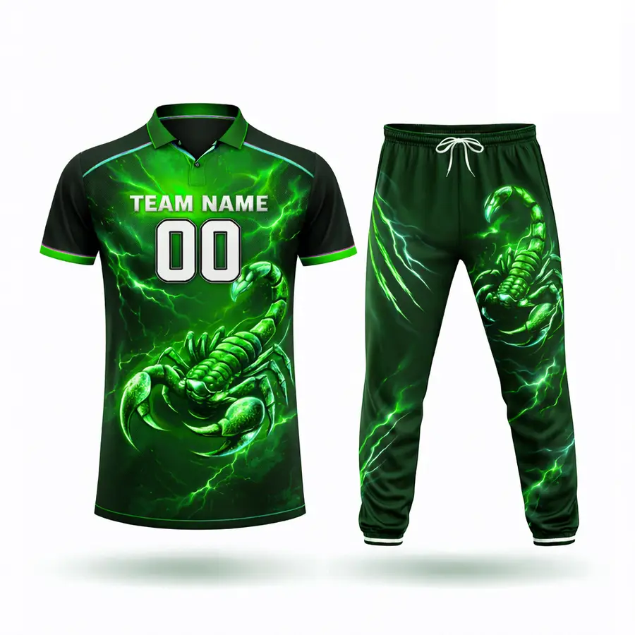 Professional Custom Cricket Uniform with Full Digital Print Logo Design 100% Polyester Anti-Bacterial — Zefal Industries product photograph 2 of 2
