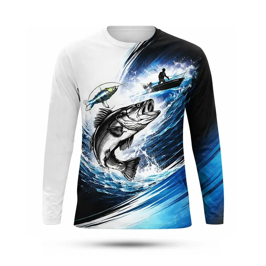 New Custom Men's 100% Polyester UPF50+ Anti-Bacterial Breathable Quick Dry Lightweight Long Sleeve Jersey Round Neck — Zefal Industries product photograph 1 of 2