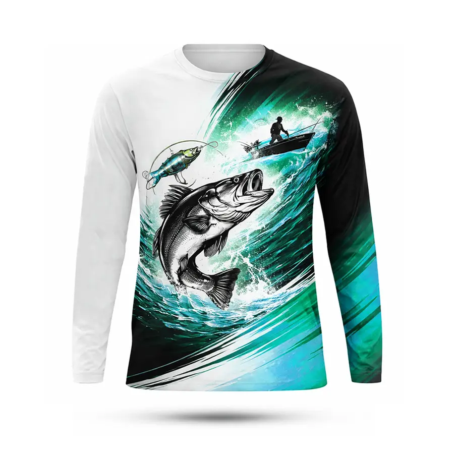 New Custom Men's 100% Polyester UPF50+ Anti-Bacterial Breathable Quick Dry Lightweight Long Sleeve Jersey Round Neck — Zefal Industries product photograph 2 of 2
