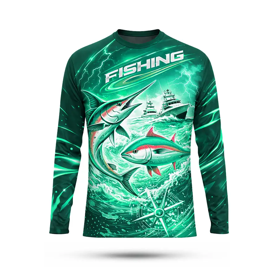 Hot Selling Custom Logo Plus Size Breathable Long Sleeve Drawstring UPF 50+ Quick-Dry Anti-Bacterial 100% Polyester Men's Custom — Zefal Industries product photograph 2 of 2