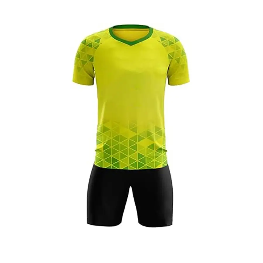 Customized Soccer Uniform Set-High Quality 100% Polyester Garment Dyed Stretch Fabric Heat-Transfer Printed 320g V-neck — Zefal Industries product photograph 1 of 2