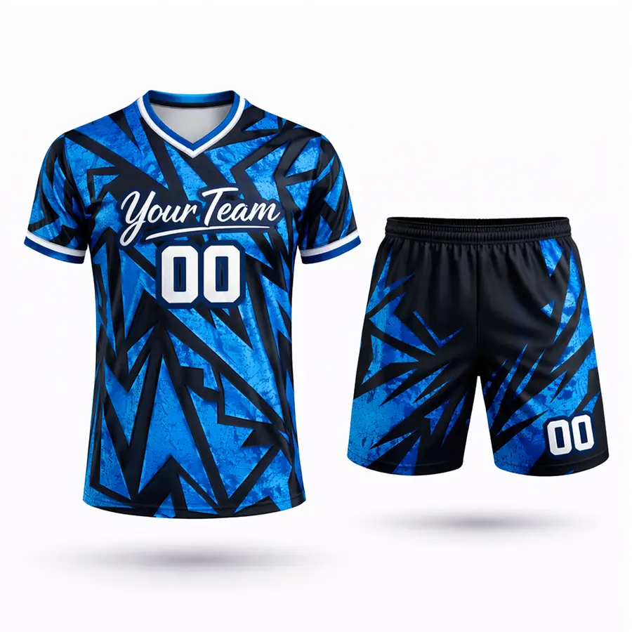 High Quality 100% Polyester Anti-Bacterial Sports Jersey and Shorts Set for Men and Women New Arrival — Zefal Industries product photograph 1 of 2