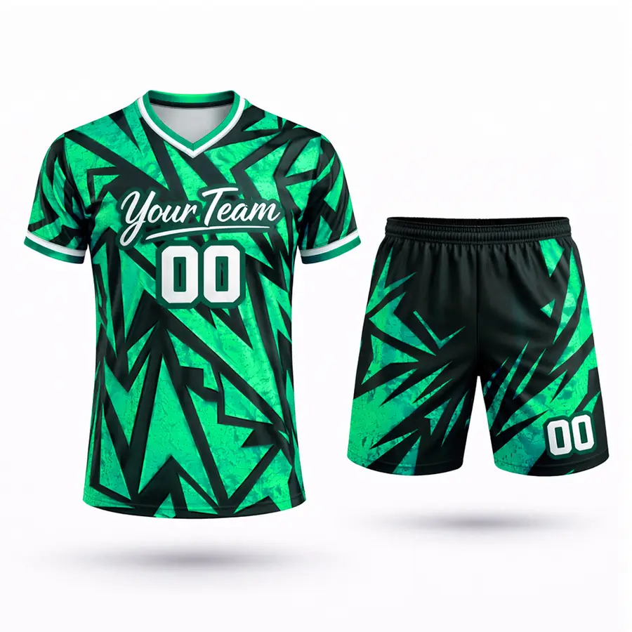High Quality 100% Polyester Anti-Bacterial Sports Jersey and Shorts Set for Men and Women New Arrival — Zefal Industries product photograph 2 of 2