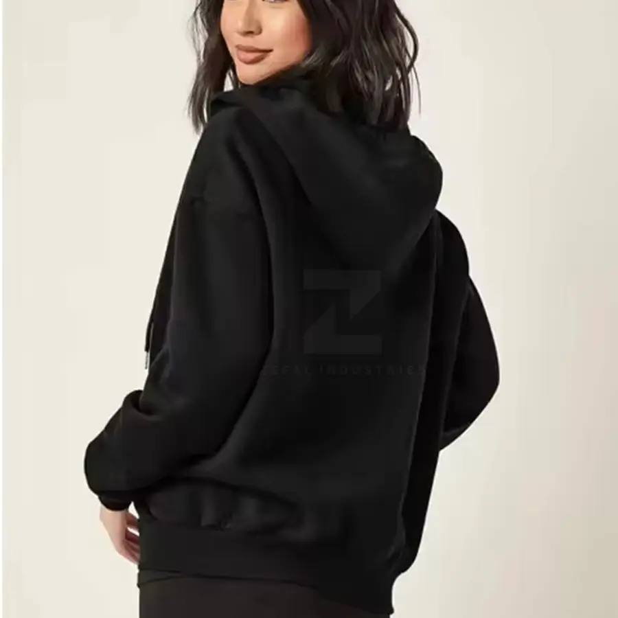 Trendy Style Women Winter Zipper Hoodie Slim Fit Breathable Front Logo for Gym or Street Wear — Zefal Industries product photograph 2 of 2