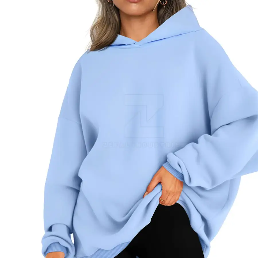 Pakistan Manufacturer Women Casual Hoodies Winter 100% Cotton Hooded Front Logo High Quality Breathable Lightweight 2025 Best — Zefal Industries product photograph 1 of 2