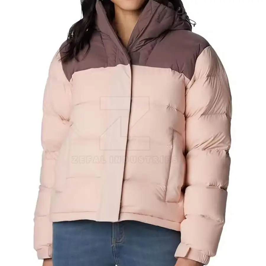 Women Puffer Jackets Solid Zipper Front Windproof Breathable Eco-Friendly Winter High Quality Adults Use — Zefal Industries product photograph 1 of 2