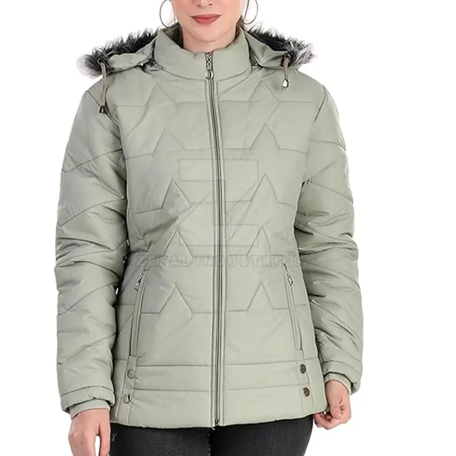 Hot Selling High Quality Women Puffer Jackets Eco-Friendly Breathable Windproof Customizable Size Cotton Lining Winter — Zefal Industries product photograph 1 of 2