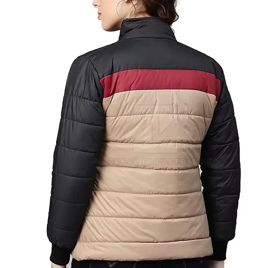 Women Winter Puffer Jackets Custom Design High Quality Windproof & Breathable Eco-Friendly Cotton Lining 2025 New Style — Zefal Industries product photograph 2 of 2