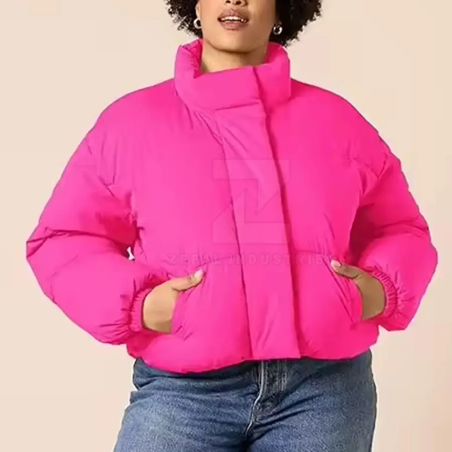 Popular Design Outdoor Winter Breathable Windproof Eco-Friendly Customizable Women Puffer Jacket Regular Length Cotton Lining — Zefal Industries product photograph 2 of 2