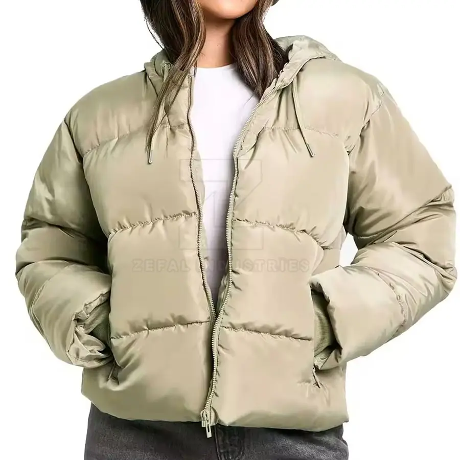 Plus Size Casual Outdoor Eco-Friendly Breathable Windproof Women Puffer Jackets with Cotton Lining — Zefal Industries product photograph 1 of 2