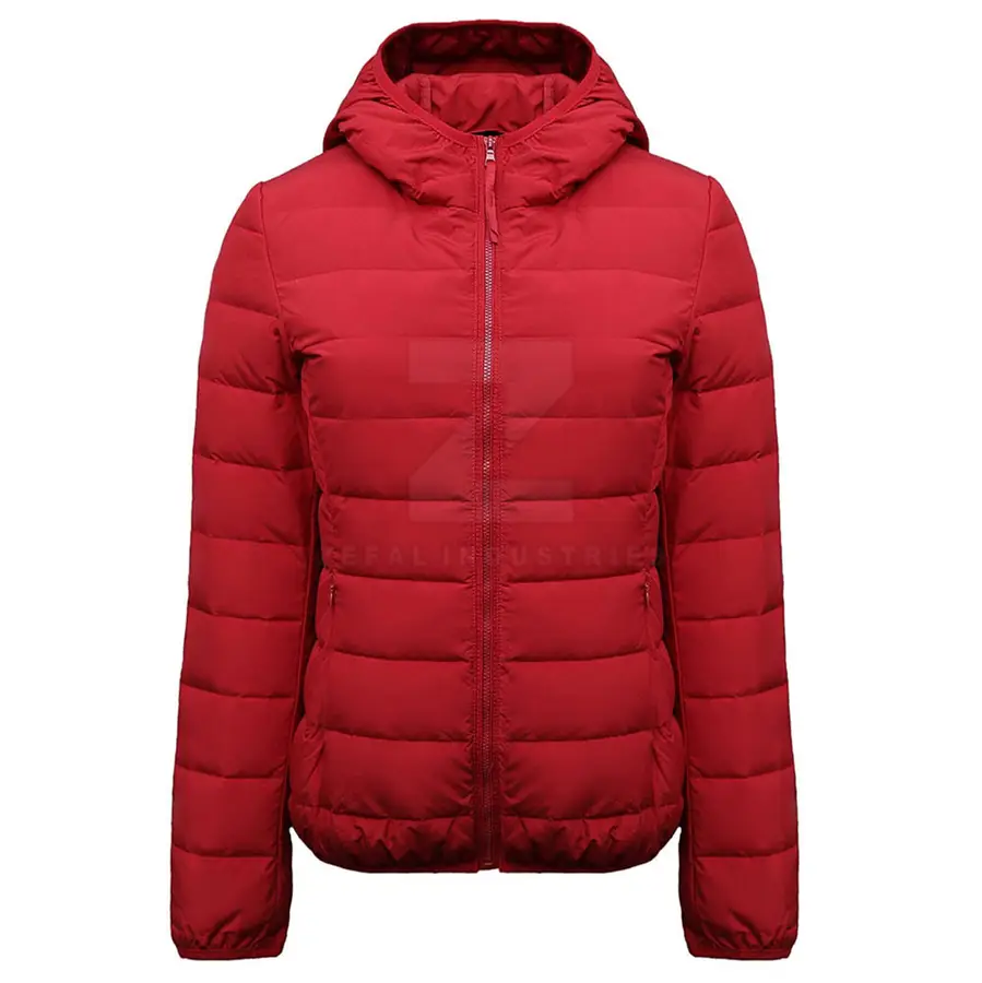 Hooded Neck Women Puffer Jacket Oversized Fashionable Winter Lightweight Eco-Friendly Breathable Windproof Cotton Lining High — Zefal Industries product photograph 1 of 2