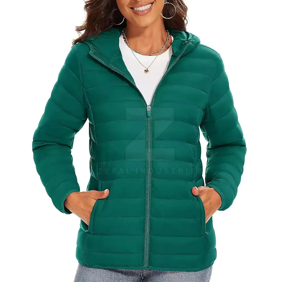 Modern Style Women Puffer Jacket Lightweight Breathable Eco-Friendly Windproof Polyester/Nylon Winter Jacket 2025 Made Pakistan — Zefal Industries product photograph 1 of 2