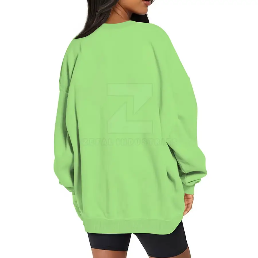 Loose Fit Lightweight Breathable Casual Winter Women's Sweatshirt Front Custom Logo 100% Cotton Fabric High Quality Full Sleeve — Zefal Industries product photograph 2 of 2