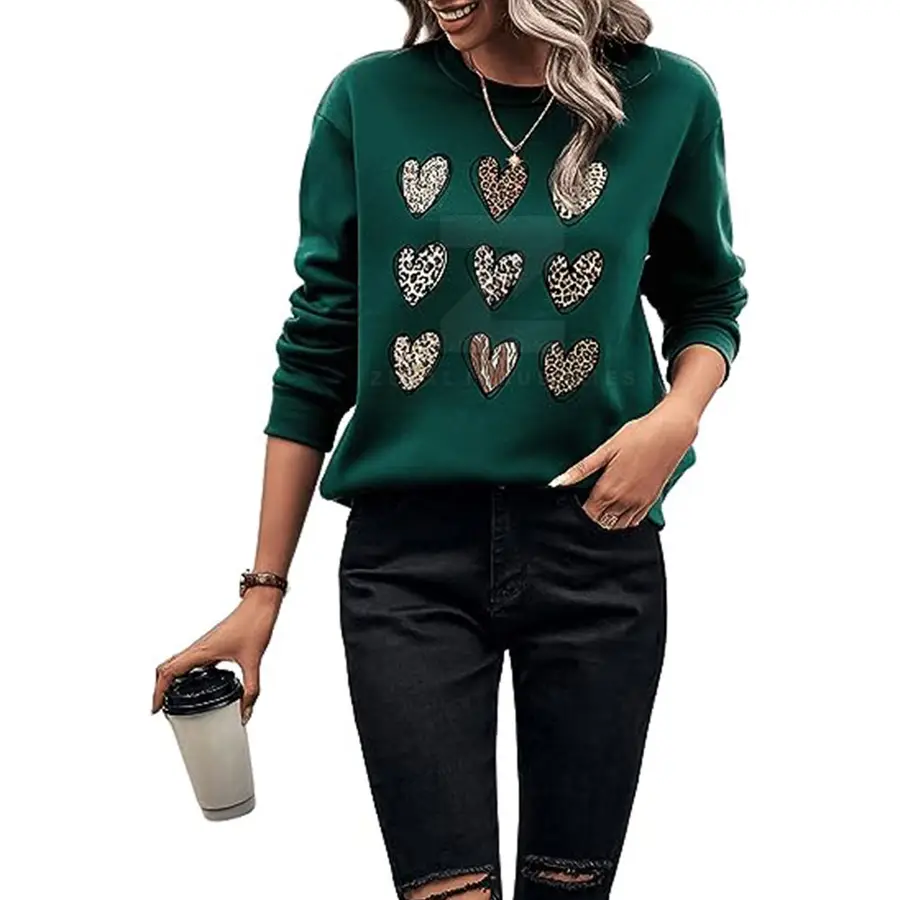 High Quality Winter Women's Breathable 100% Cotton Sweatshirts Front Logo Customized Colors Latest Style Casual Wear — Zefal Industries product photograph 1 of 2