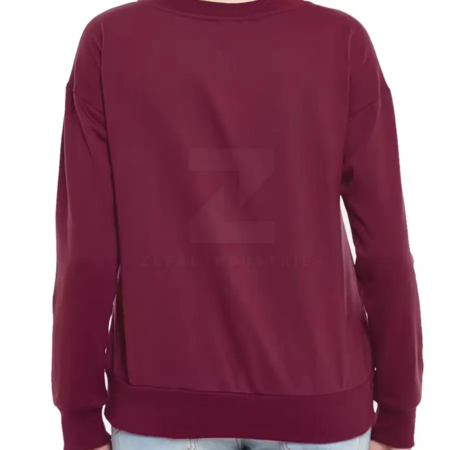 Simple Style Winter Pullover Top Women's Slim Fit 100% Cotton Breathable Sweatshirt with Front Logo 2025 Best Design — Zefal Industries product photograph 2 of 2